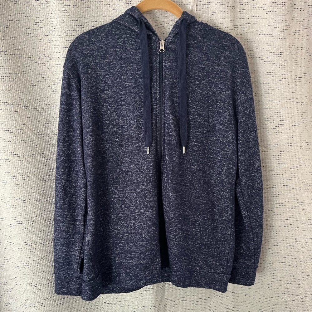 Workshop Republic blue heathers zip up hoodie